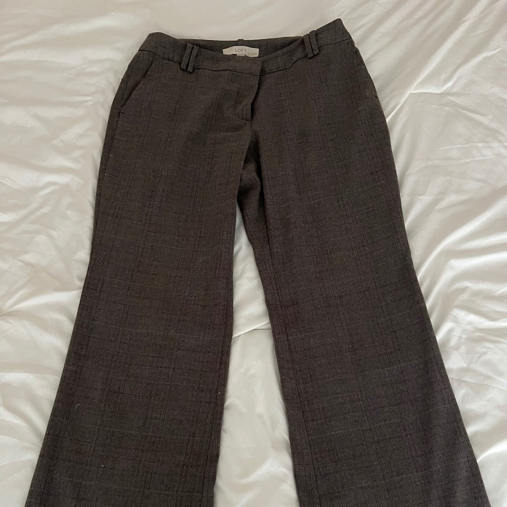 Loft Julie fit pants brown plaid size 6p petite